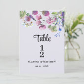 Lavendel lila Wildblume Frühjahr Tischnummern (Stehend Vorderseite)