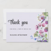Lavendel lila Wildblume Spring Danke Einladung (Vorderseite)