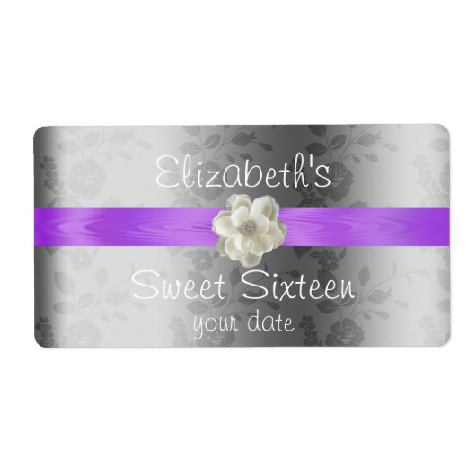 Lavendel/Lilac Hochzeitswine/Wasser Flaschenetiket (Vorne)