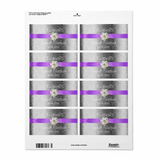 Lavendel/Lilac Hochzeitswine/Wasser Flaschenetiket (Vorne)