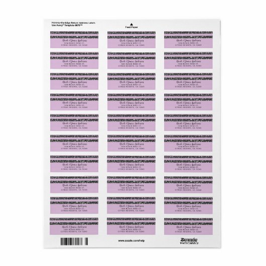 Lavendel Lilac Lila Silver Glitzer Streifen Party (Vorne)