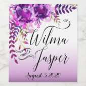 Lavendel Lilac Plum Vines Floral Foliage Weinetikett (Einzelnes Label)