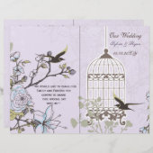Lavendel Lilac Vintage Vogelkäfigvögel Hochzeit (Vorne/Hinten)