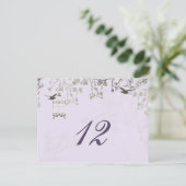 Lavendel Lilac Vintage Vogelkäfigvögel Hochzeit Postkarte (Stehend Vorderseite)