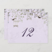 Lavendel Lilac Vintage Vogelkäfigvögel Hochzeit Postkarte (Vorne/Hinten)