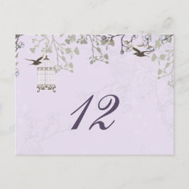 Lavendel Lilac Vintage Vogelkäfigvögel Hochzeit Postkarte