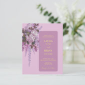 Lavendel, Lilacs, Rose, Einladung zur Hochzeit (Stehend Vorderseite)