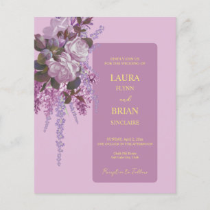 Lavendel, Lilacs, Rose, Einladung zur Hochzeit