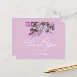 Lavendel, Lilacs, Rose, Hochzeit Danke Postkarte