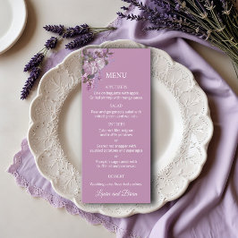Lavendel, Lilacs, Rose, Hochzeitsmenü