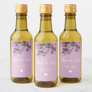 Lavendel, Lilacs und Rose, Hochzeit Weinetikett
