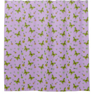 Lavendel-Limette-Blumen-Wurfdecke Duschvorhang