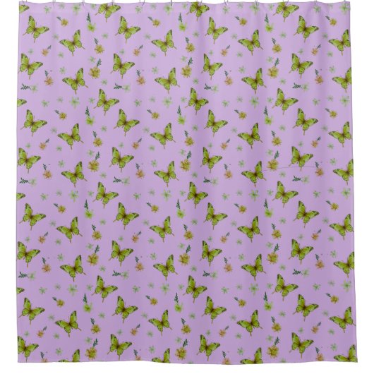 Lavendel-Limette-Blumen-Wurfdecke Duschvorhang (Vorderseite)