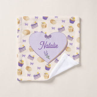 Lavendel-Limonenkuchen-Wasserfarben-Backdesign Badhandtuch Set