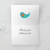 Lavendel Limones grünes modernes Paisley danken Dankeskarte (Innenseite)