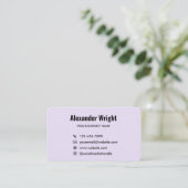 Lavendel-Logo-Scan-Code-Kontakt-Geschäftskarte Visitenkarte (Stehend Vorderseite)