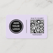 Lavendel-Logo-Scan-Code-Kontakt-Geschäftskarte Visitenkarte (Rückseite)