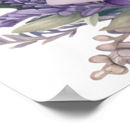 Lavendel Lovebirds Kunst Poster (Ecke)