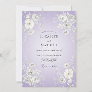 Lavendel Luftige Botanische Hochzeit Einladung