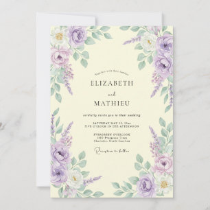Lavendel Malerische Blumen Hochzeitsromantik Einladung