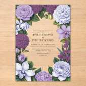Lavendel, Malven- und Pflaumenfarbene Hochzeit mit Acryleinladungen (Vorderseite)