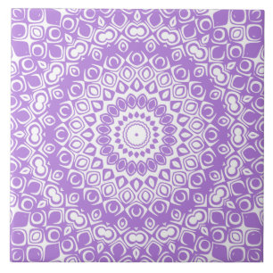 Lavendel-Mandala-Geometrisches Muster Fliese