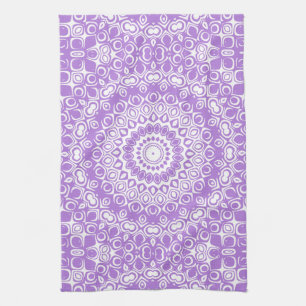 Lavendel-Mandala-Geometrisches Muster Geschirrtuch