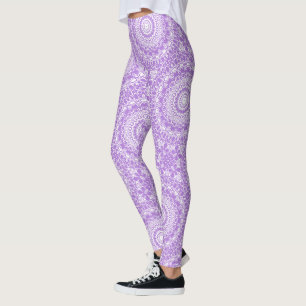 Lavendel-Mandala-Geometrisches Muster Leggings