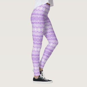 Lavendel-Mandala-Geometrisches Muster Leggings