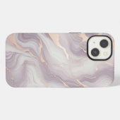 Lavendel Marble iPhone 13 Fall mit Silver Veins Hülle (Rückseite (Horizontal))