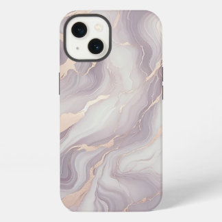 Lavendel Marble iPhone 13 Fall mit Silver Veins Hülle