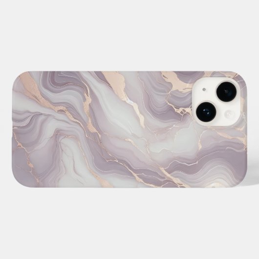 Lavendel Marble iPhone 14 Fall mit Silver Veins Case-Mate iPhone Hülle (Rückseite (Horizontal))