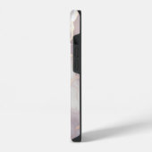 Lavendel Marble iPhone 14 Fall mit Silver Veins Hülle (Linke Seite)