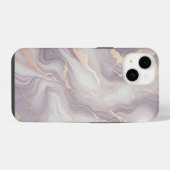 Lavendel Marble iPhone 14 Fall mit Silver Veins Hülle (Rückseite (Horizontal))