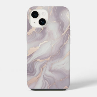 Lavendel Marble iPhone 14 Fall mit Silver Veins Hülle