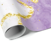 Lavendel-Marmor-Malmuster mit goldenem Streifen Geschenkpapier (Rolleneckpunkt)