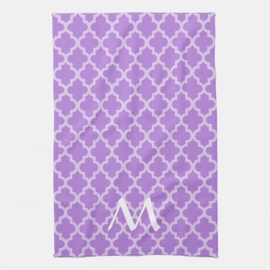 Lavendel marokkanischer Moods Quatrefolie mit Init Geschirrtuch (Vertikal)