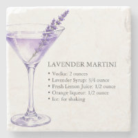 Lavendel-Martini-Liquor-Unterlagen