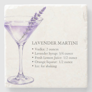 Lavendel-Martini-Liquor-Unterlagen Steinuntersetzer