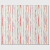 Lavendel-Melon-Rosa-Weiß-Gestreift Geburtstag Geschenkpapier (Flach)