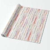 Lavendel-Melon-Rosa-Weiß-Gestreift Geburtstag Geschenkpapier (Ungerollt)