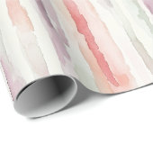 Lavendel-Melon-Rosa-Weiß-Gestreift Geburtstag Geschenkpapier (Rolleneckpunkt)