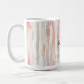 Lavendel-Melon-Rosa-Weiß-Gestreift Geburtstag Kaffeetasse (Links)