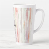 Lavendel-Melon-Rosa-Weiß-Gestreift Geburtstag Milchtasse (Rechts)