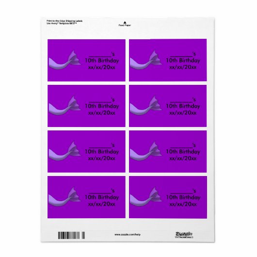 Lavendel Mermaid Schwanz Wein oder Wasser Flasche  (Vorne)