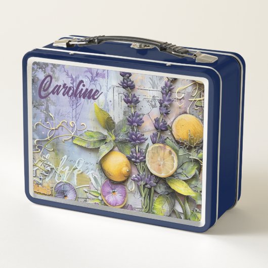 Lavendel Metall Brotdose (Rückseite)