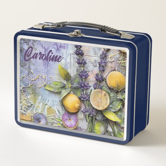 Lavendel Metall Brotdose (Vorderseite)