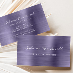 Lavendel Metall-Schrift-Makeup-Artist-Business Visitenkarte