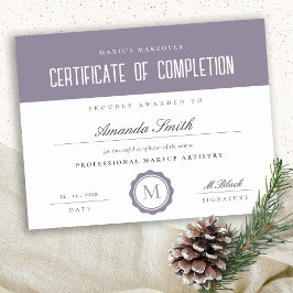 Lavendel Minimal Certificate of Completion Award