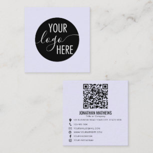 Lavendel-Minimal-Profi-Firmenlogo QR-Code Quadratische Visitenkarte